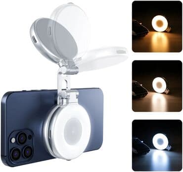 лампа с лупой: TELESIN Fun Shot Magnetic Grip 2 + TELESIN C03 Magnetic Selfie Ring — 9