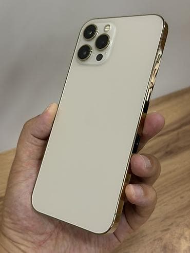 iphone e: IPhone 12 Pro Max, Б/у, 128 ГБ, Золотой, Защитное стекло, Чехол, Кабель, 100 % — 3