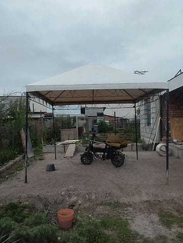 small table: Садовая беседка/шатер с металлическим каркасом и двускатной тентовой — 4