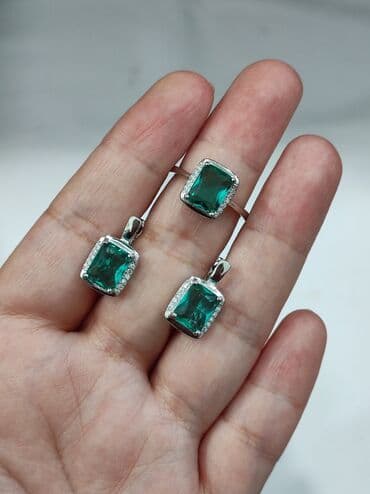 эксклюзивные свадебные пригласительные: Набор украшений, Проба 925, Женские, Новый — 2