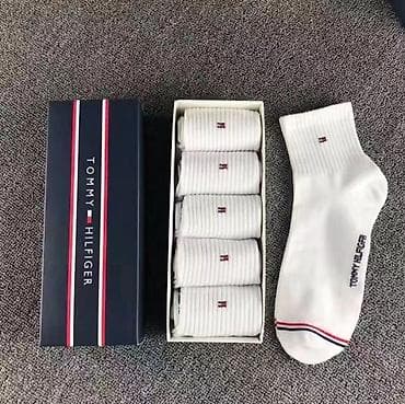 slim patch: Мужские тонкие спортивные носки бренда Tommy Hilfiger, в упаковке — 5