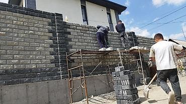 бетонный столб: Заборы из шлакоблока, Установка — 4