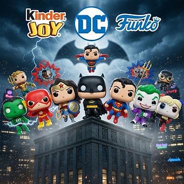 kinder joy: Набор лимитированной коллекционных мини‑фигурок Funko DC Comics + — 2