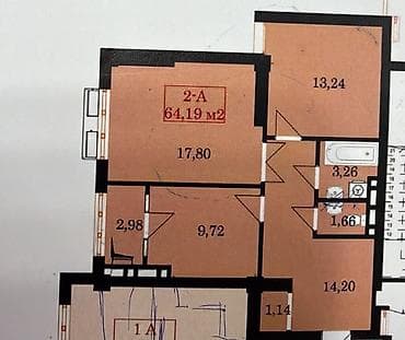 2 комнаты, 65 м², Джал-15 Элитка, 11 этаж, ПСО (под самоотделку) at lalafo.kg 2 комнаты, 65 м², Джал-15 Элитка, 11 этаж, ПСО (под самоотделку)