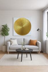 художники 20 века: Интерьерная картина "Золотой круг" Ручная работа Размер 75×75см — 3