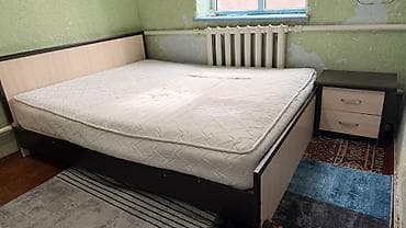 Двуспальная кровать, Каркас без матраса, длина - 200 см at lalafo.kg Двуспальная кровать, Каркас без матраса, длина - 200 см