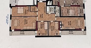 4 комнаты, 135 м², Элитка, 12 этаж, Готовая ПСО (под самоотделку)