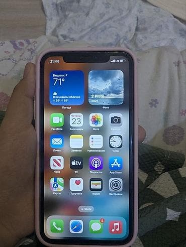 IPhone Xr, Б/у, 128 ГБ, Розовый, Чехол, 100 %