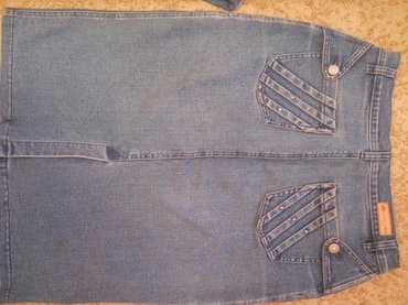 джинсы костюм: Джинсы, Прямые, Средняя талия, Со стразами, M — 1