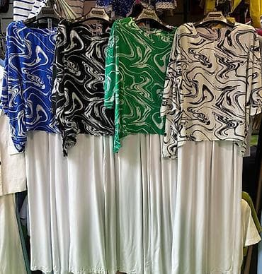 Шубы: Костюм женский с принтом «мрамор». - Состоит из свободной блузы и — 3