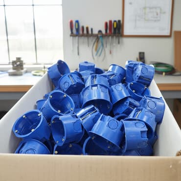 яшик металический: Встраиваемые монтажные коробки синего цвета, предназначенные для — 1