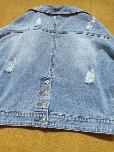 куртка рубашка: Рубашка, цвет - Голубой, Б/у — 5