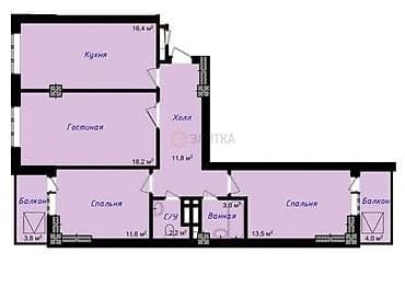 Батирлер: 3 бөлмө, 85 м², Элитка, 8 кабат, Даяр ПСО (өзү оңдоп түзөтүп бүтүү үчүн) — 10