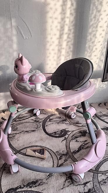 камаз игрушки: Детские ходунки Babywalker, розовые/серые. - Круглая база на 8 — 2