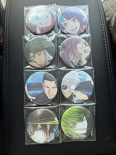 наклейки для банковской карты: Набор круглых значков с аниме и мультперсонажами. Описание: - — 7