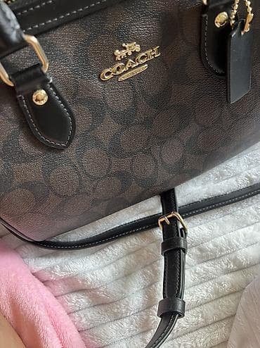 Аксессуарлар: Оригинал. Элегантная сумка Coach бочкообразной формы, выполненная в — 7