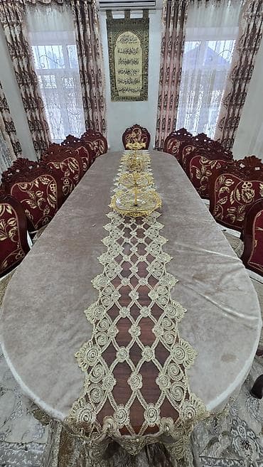 п 11: Стол и стул для зала, Б/у, Бесплатная доставка, цвет - Золотой — 7