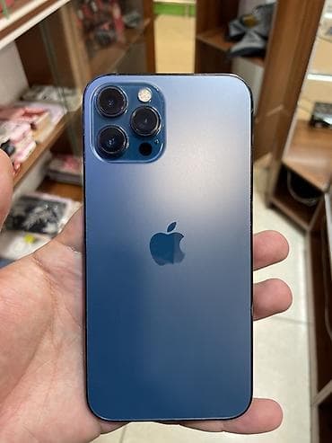 сканеры ручной: IPhone 12 Pro Max, Б/у, 128 ГБ, Pacific Blue, Защитное стекло, Чехол, 79 % — 1