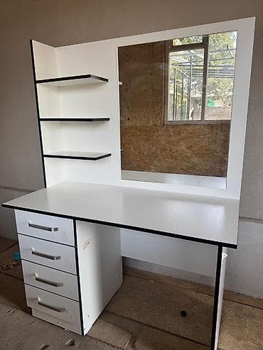 мебельный поролон: Туалетный столик, С зеркалом, цвет - Белый, ЛДСП — 2