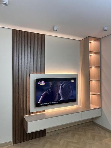 зона для телевизора: Гарнитур для зала на заказ, TV тумба, Бесплатная доставка, Дизайн, проект — 7