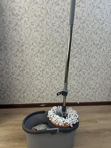 Швабра с ведром и центрифугой (spin-mop) - Комплект: телескопическая