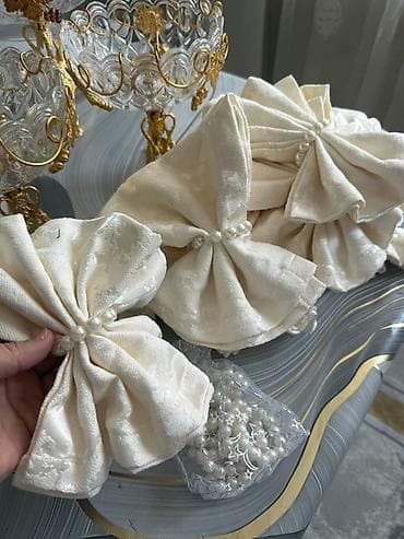 Салфетки - Материал: плотный жаккард/сатин молочного цвета с легким