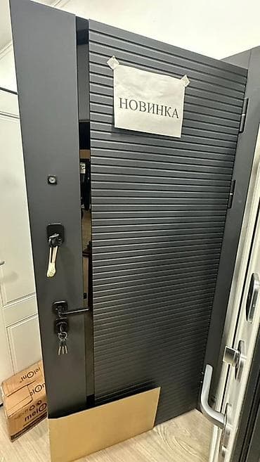 двери хайтек: Двери для домов и квартир, Металлическая, Одностворчатая, В стиле хай-тек, цвет - Серый — 1