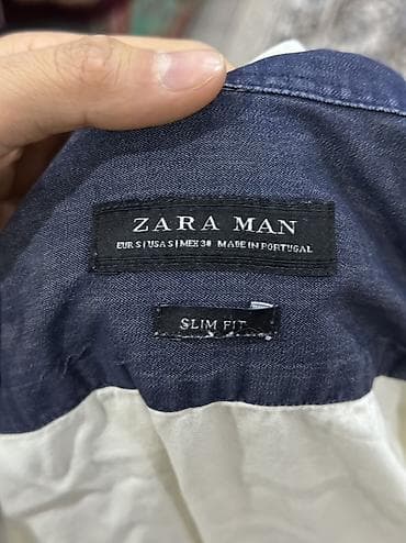 рубашка bershka: Мужская рубашка ZARA MAN Slim Fit - Размер: S (EUR S / USA S / MEX — 1