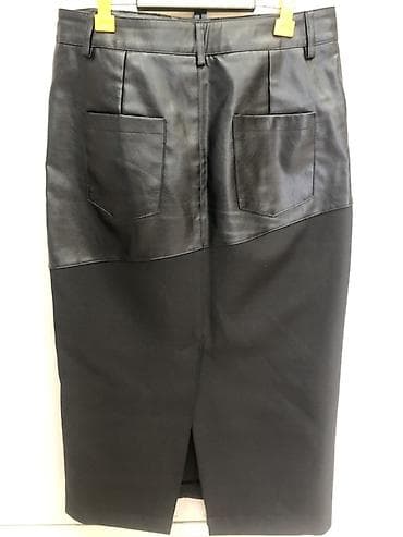 кожаный юбка: Юбка, Модель юбки: Прямая, Миди, Высокая талия — 2