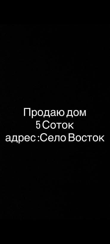 Продаётся дом 5 соток. Адрес: село Восток. Особенности: дом без