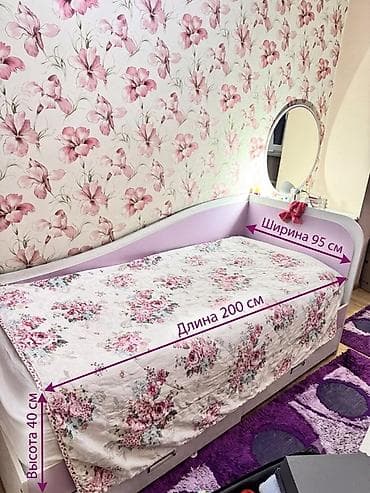 Спальный гарнитур, Б/у, Односпальная кровать, Шкаф, Кыргызстан, Самовывоз — 9