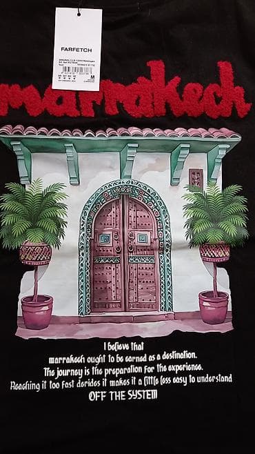 рейлы для одежды: Футболка Farfetch “Marrakech”, размер M. - Цвет: черный. - Принт: на — 2