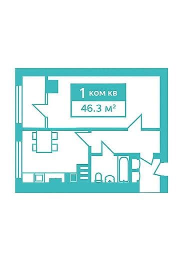 Продажа квартир: 1 комната, 46 м², Индивидуалка, 3 этаж, Готовая ПСО (под самоотделку) — 2