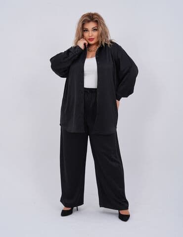 прокат мужских костюмов [возьми на прокат] бишкек фото: Стильный женский комплект в черном цвете для размеров plus size. с — 5