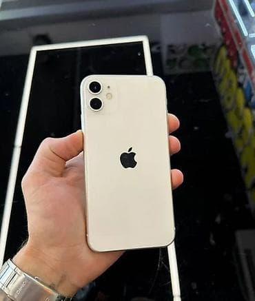 IPhone 11, Б/у, 128 ГБ, Белый, Зарядное устройство, Чехол, Кабель, 78 %