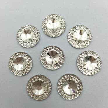 контейнеры для вещей: Стразы разной формы, прозрачные, кабошоны, примерный размер 12 мм — 6