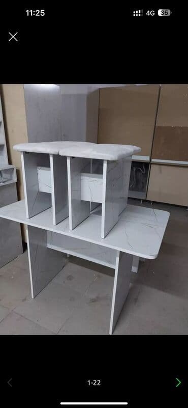 Кухонный стол и стул, Новый, Платная доставка, цвет - Белый