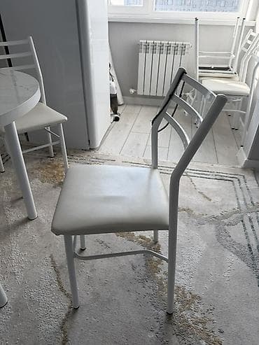 стол стулья для кухни: Кухонный стол и стул, цвет - Белый — 2