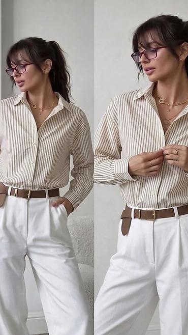 женские полосатые шарфы: Рубашка, Классическая модель, Оверсайз, В полоску, Китай — 5