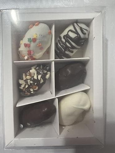 Акшактар, ун, шекер: ФИНИКИ В ШОКОЛАДЕ😍 (6 ячеек) -начинка орехи ( без косточек🥰) 🌰 - — 4