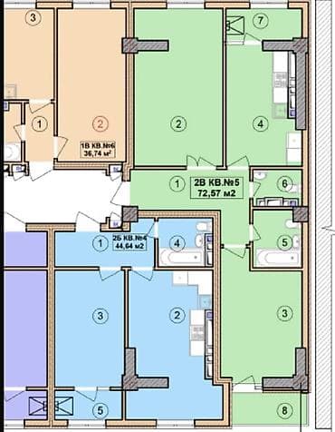 2 комнаты, 72 м², Элитка, 10 этаж, Готовая ПСО (под самоотделку)