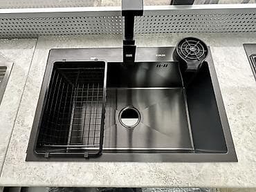 Металлопрокат: Кухонная мойка, Врезной способ установки, Квадрат форма, Материал: Металл, Размер: 70 x 45 см — 2