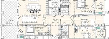 жк cambridge: 4 комнаты, 244 м², Элитка, 2 этаж, Готовая ПСО (под самоотделку) — 3