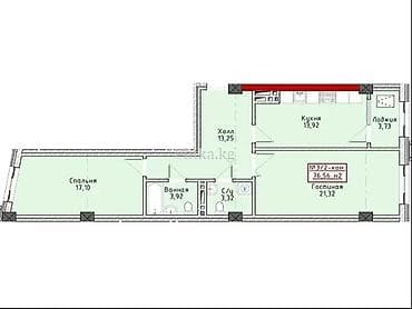 Продажа квартир: 2 комнаты, 77 м², Элитка, 5 этаж, Готовая ПСО (под самоотделку) — 2