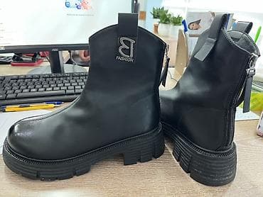 обувь рабочая: Женские ботинки-берцы B Fashion, черные - Материал верха: гладкая — 1