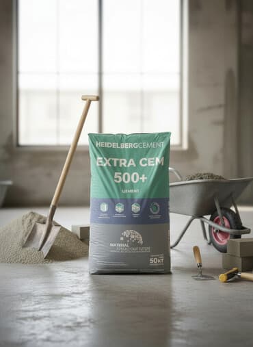 Хайдельберг цемент, M-500, цвет - Серый, 50 кг/м³, Оптом