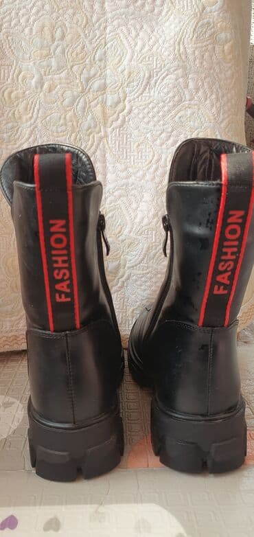 обувь женская туфли: Зимние ботинки B&G - Цвет: черный с красными акцентами (брендовый — 2