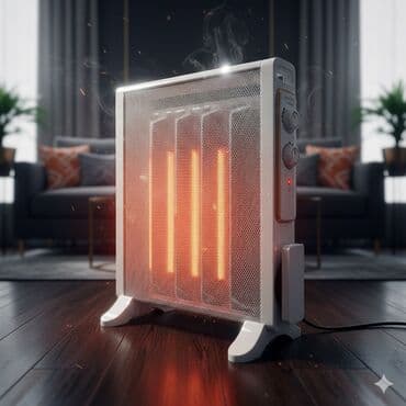 вентиляторы с увлажнителем воздуха: Электрический обогреватель Микатермический, Напольный — 3