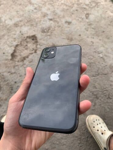 кербен телефон: IPhone 11, Колдонулган, 128 ГБ, Black Titanium, Коргоочу айнек, Куту, Каптама, 70 % — 1