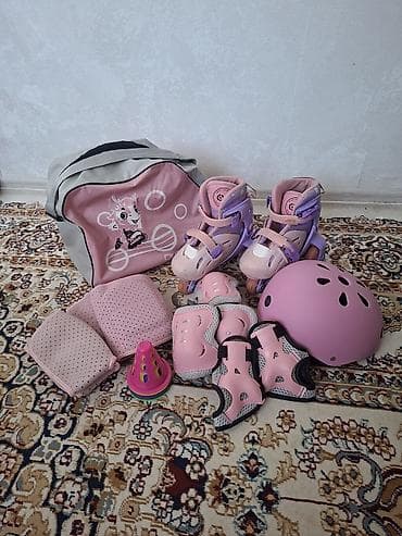Спорт и хобби: Детский комплект для катания на роликах (девочковый — 1
